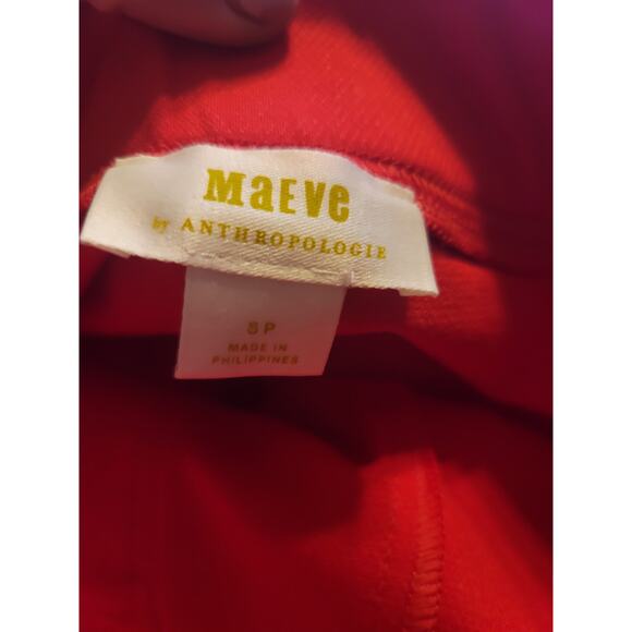 Anthropologie Maeve Knit Flare Red Pants - New - Small Petite - Picture 4 of 4